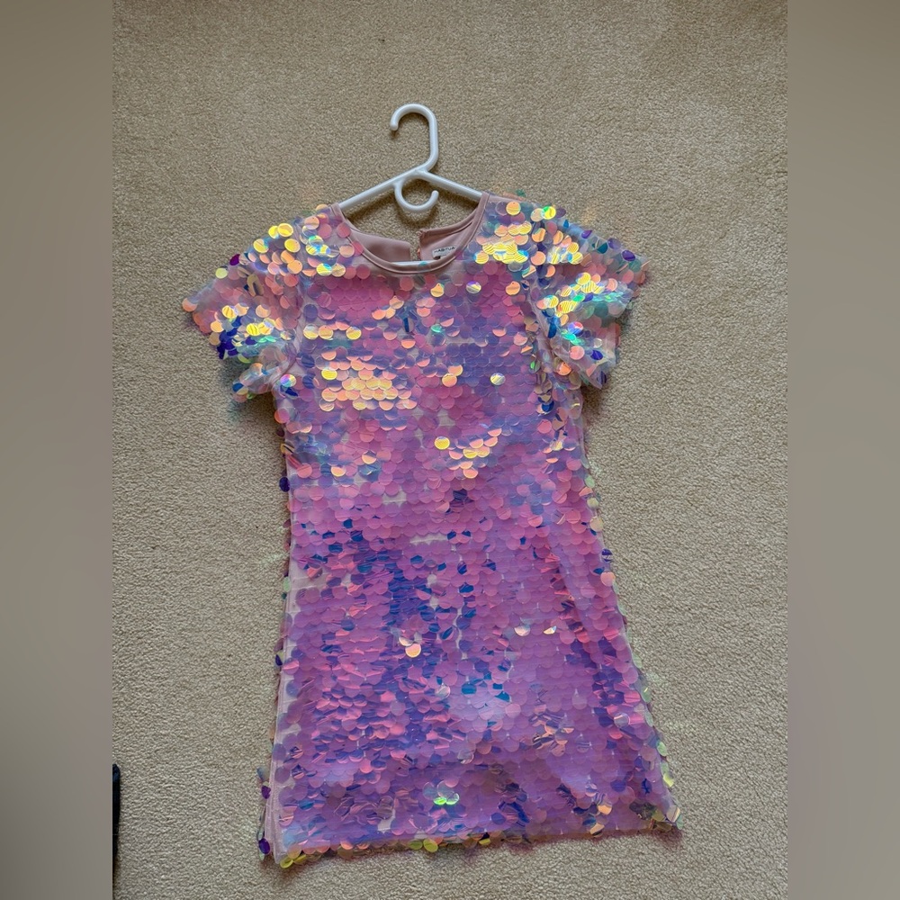 Habitat Girls Pink Iridescent Sequin Dress